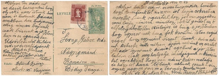 Glück György levele Lévay Gábor századosnak